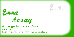 emma acsay business card